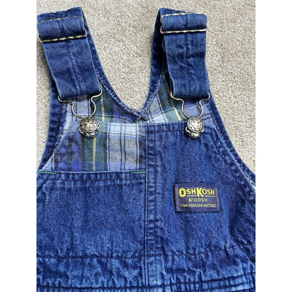 VTG 90s OshKosh‎ B'Gosh Unisex Toddler 4T Denim Overalls Vestbak Lined USA Made - Picture 5 of 10